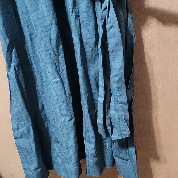 Nwt Universal Thread Dress Teal Wrap Top Full Skirt V Neck Textured - Picture 5 of 12